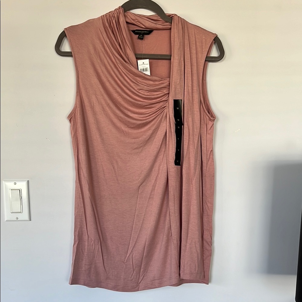 Banana Republic Pink Sleeveless Drape Top